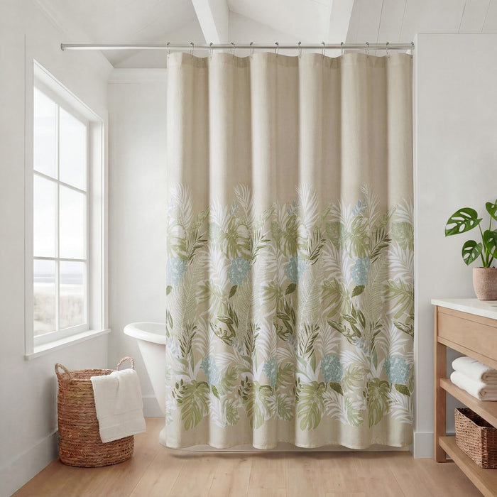 Kiawah Island - Shower Curtain - Taupe / Green
