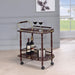 Palmer - 2-Tier Rectangular Wood Bar Cart - Merlot - Simple Home Plus
