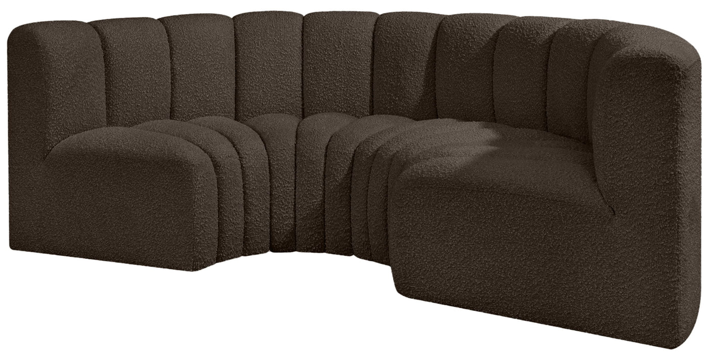 Arc - Boucle Fabric 4 Piece U-Shaped Modular Sofa - Simple Home Plus
