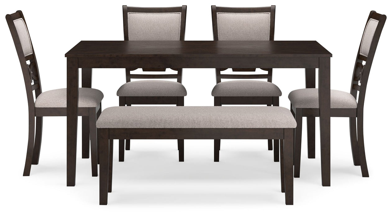 Langwest - Brown - Dining Room Table Set (Set of 6) - Simple Home Plus
