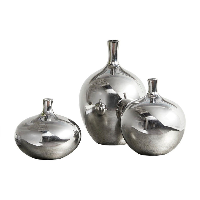 Ansen - Vase (Set of 3) - Silver - Simple Home Plus