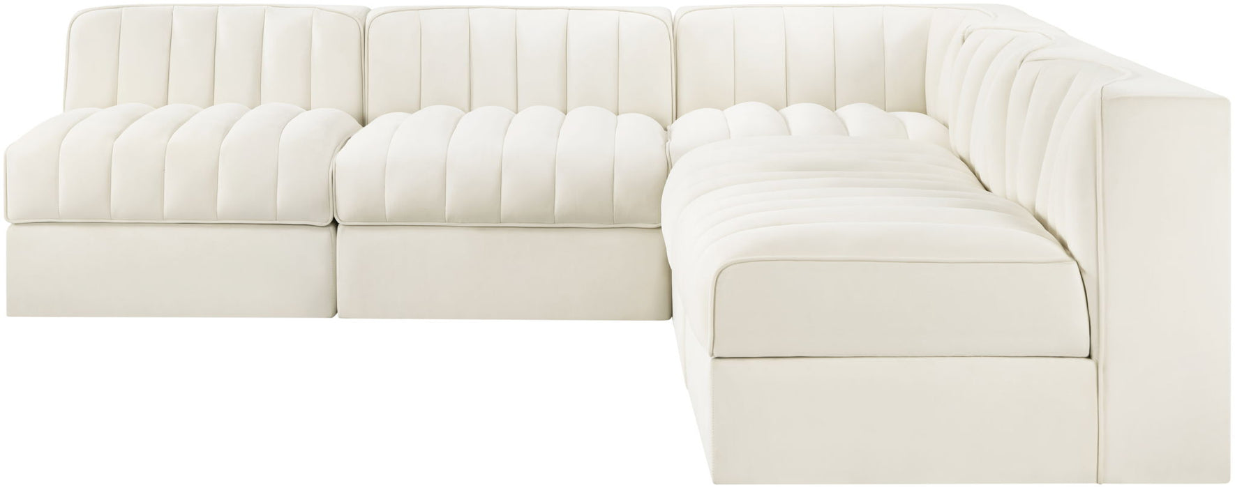 Rummi - Armless Velvet Performance Fabric Upholstered 5 Piece Modular Sectional - Simple Home Plus