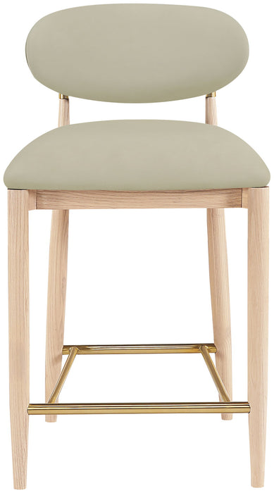 Riccio - Stool - Natural And Gold Frame - Simple Home Plus