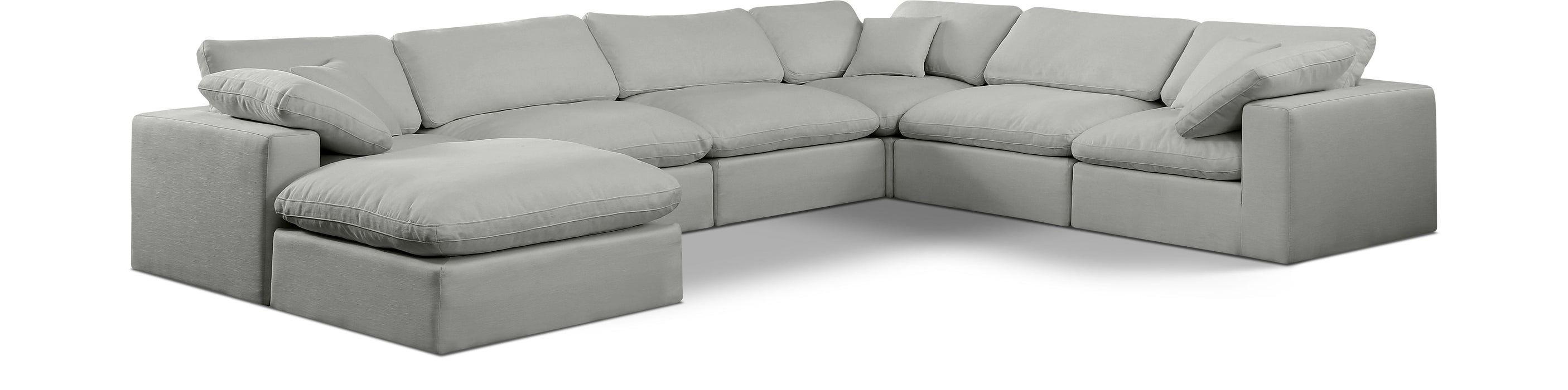 Comfy - 7 Piece Linen Modular Sectional With Chaise - Simple Home Plus