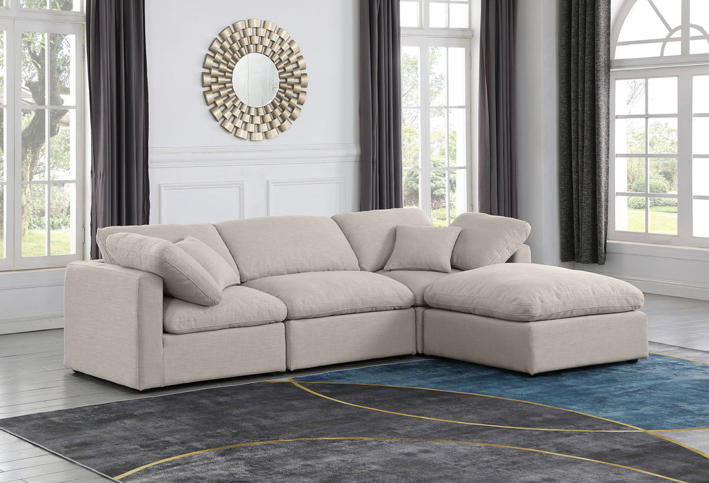Indulge - Linen 4 Piece Modular Sectional With Chaise - Simple Home Plus