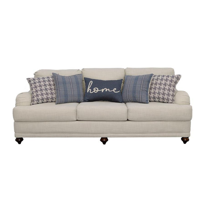 Glenn - Upholstered English Arm Sofa - Light Gray And Blue - Simple Home Plus
