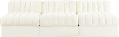 Rummi - Velvet Performance Fabric Upholstered 3 Piece Modular Armless Sofa - Simple Home Plus