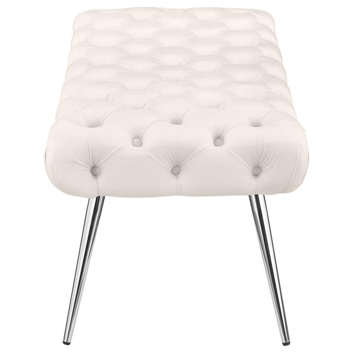 Ella - Upholstered Tufted Bench Metal Legs - Simple Home Plus