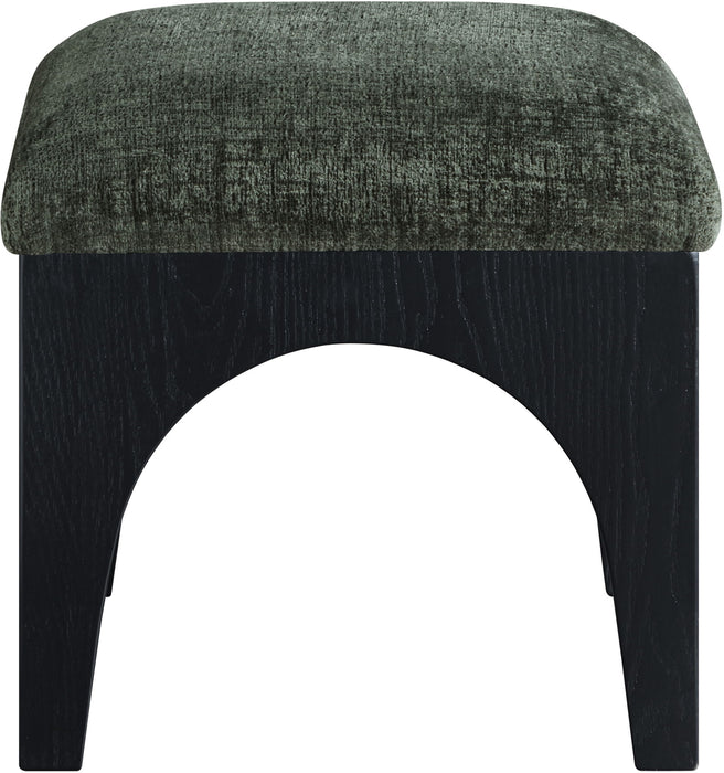 Lawson - Chenille Fabric Ottoman - Black Base - Simple Home Plus