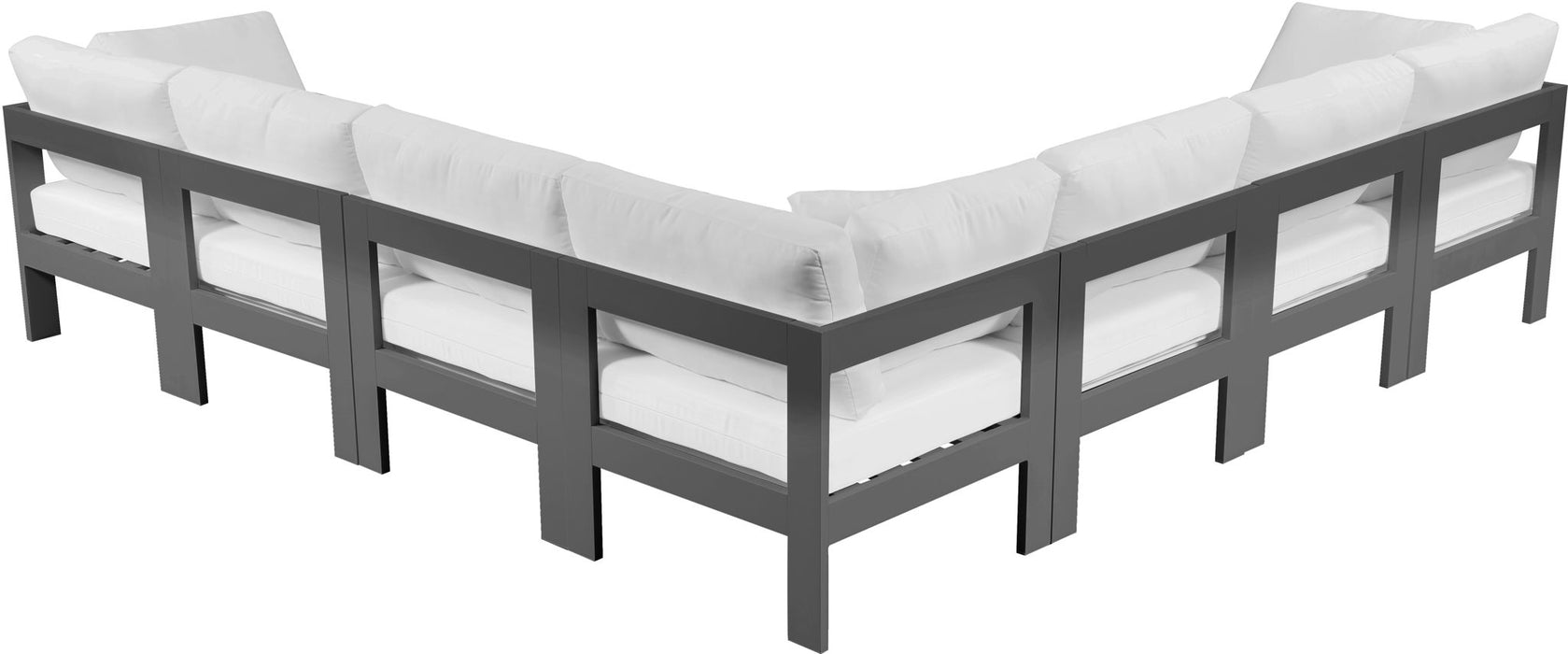 Nizuc - Outdoor Patio 7 Piece Modular Sectional With Gray Frame - Simple Home Plus