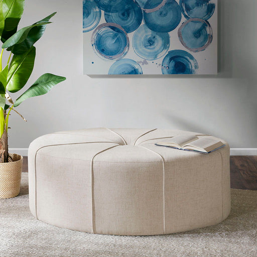 Ferris - Oval Ottoman - Cream - Simple Home Plus