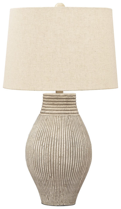 Layal - Beige - Paper Table Lamp - Simple Home Plus