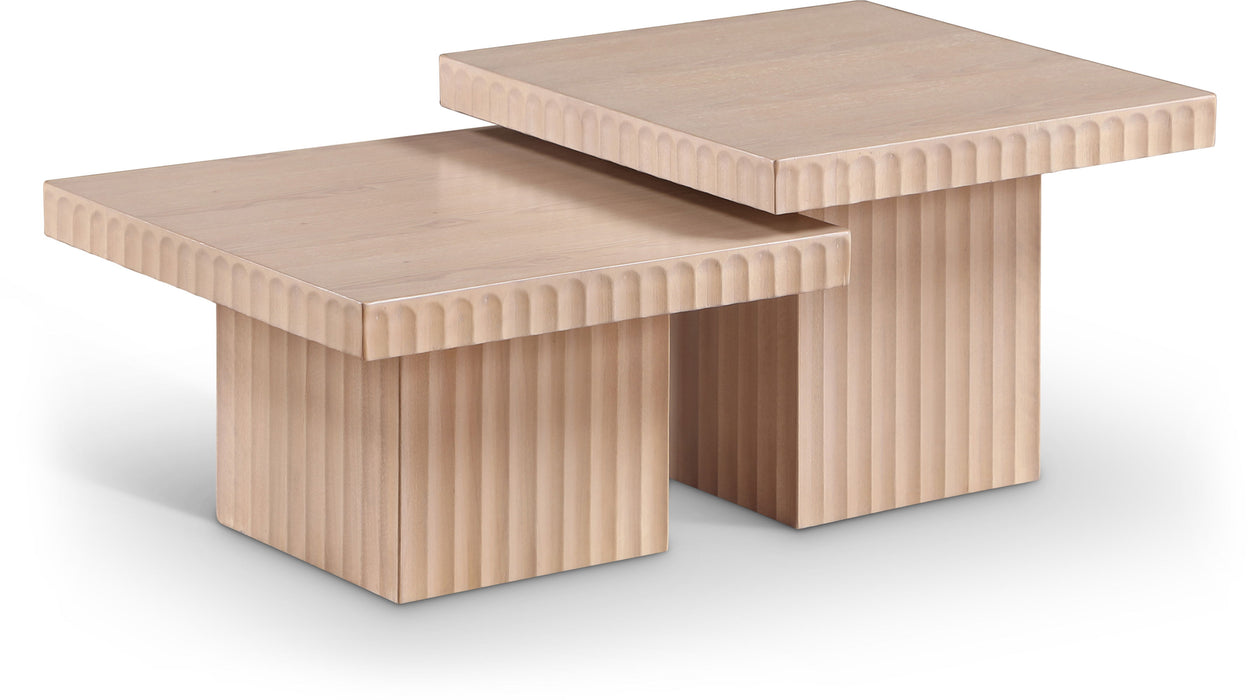 Spencer - 15" Oak Veneer 2 Piece Coffee Table - Simple Home Plus