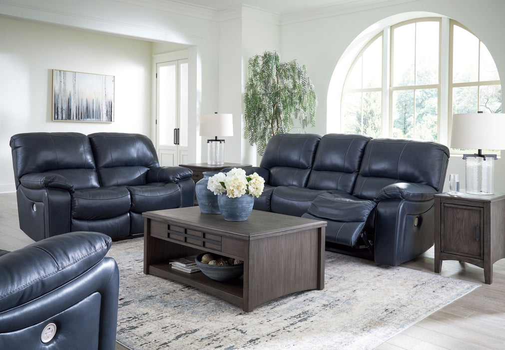 Leesworth - 3 Pc. - Power Reclining Sofa, Power Reclining Loveseat, Power Rocker Recliner - Ocean - Simple Home Plus