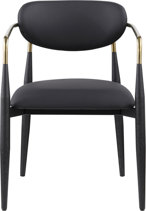 Ronda - Vegan Leather Upholstered Dining Arm Chair - Black Legs
