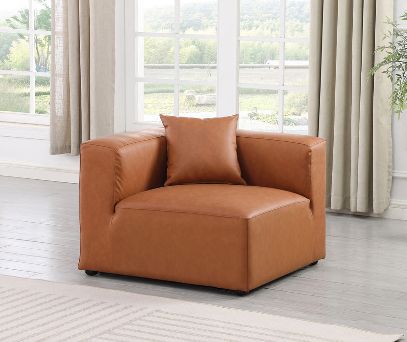 Cube - Corner Chair - Cognac - Simple Home Plus