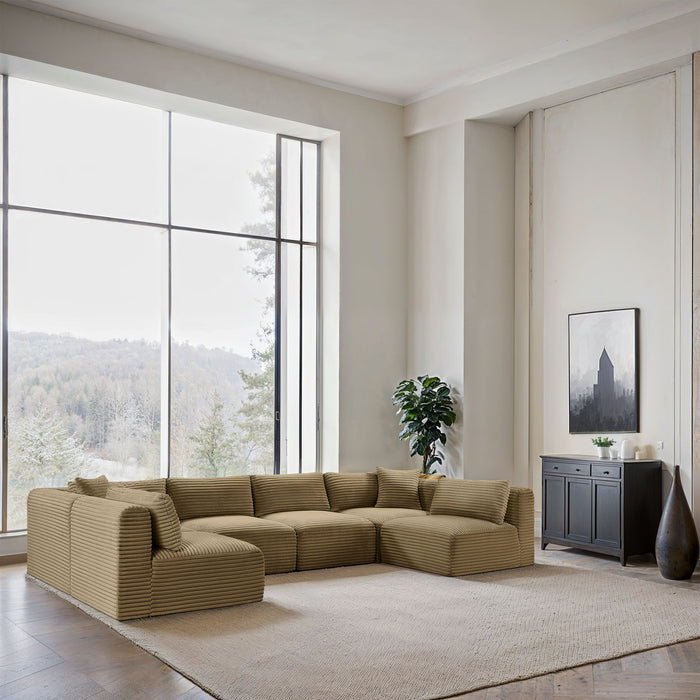 Shaggy - 6 Piece Modular U-Shaped Armless Sectional - Simple Home Plus