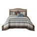 Princeton - 5 Piece Reversible Jacquard Bedspread Set - Light Blue - Simple Home Plus
