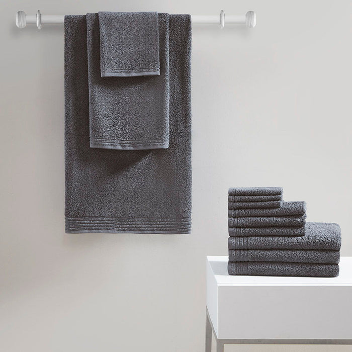 Big Bundle - Quick Dry 12 Piece Bath Towel Set - Gray - Simple Home Plus