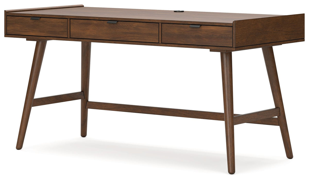 Lyncott - 3 Pc. - Home Office Desk, Chair, Bookcase - Brown - Simple Home Plus