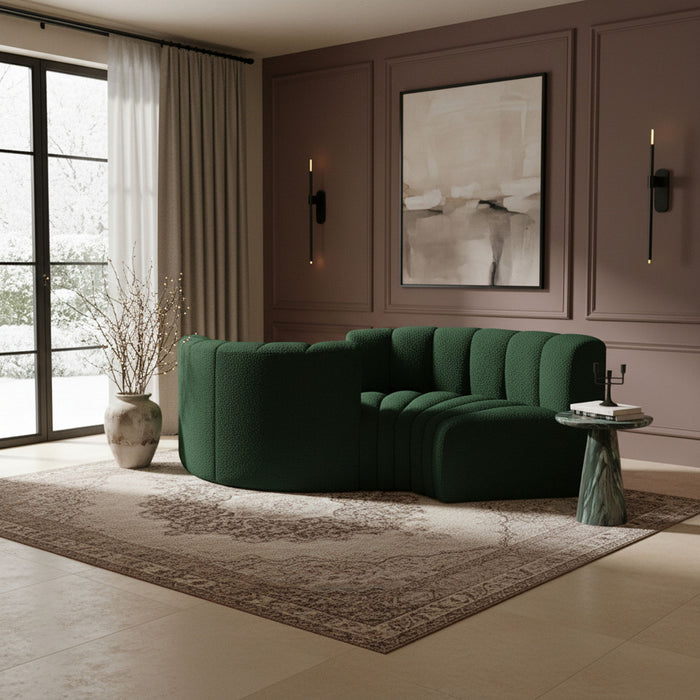 Arc - Boucle Fabric 4 Piece Curved Modular Sofa - Simple Home Plus