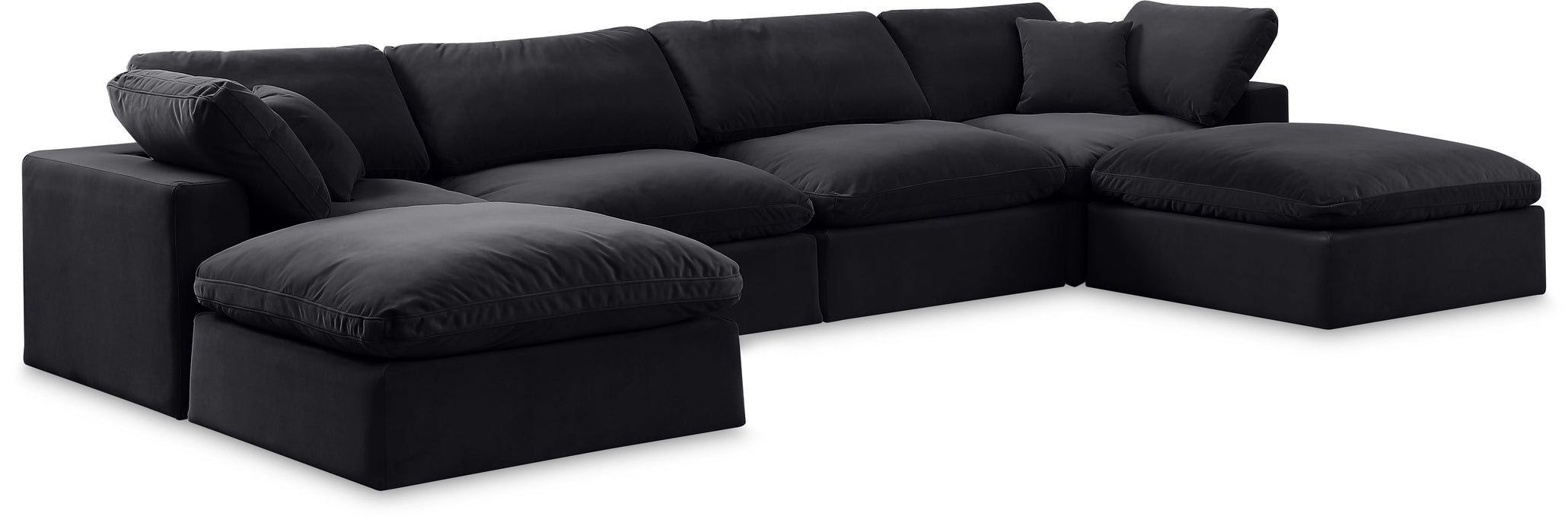 Comfy - 6 Piece Velvet Modular Double Chaise Sectional - Simple Home Plus