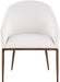 Ferro - Linen Textured Performance Fabric Upholstered Dining Arm Chair - Cream / Brushed Bronze - Simple Home Plus