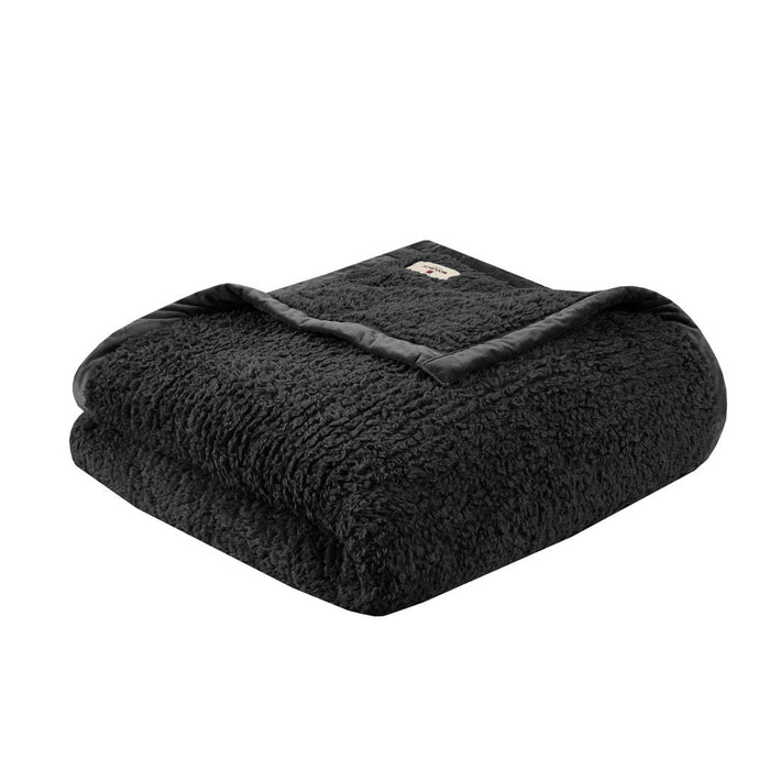 Burlington - Twin Berber Blanket - Black - Simple Home Plus
