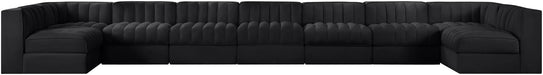 Rummi - Armless Velvet Performance Fabric Upholstered 9 Piece Modular Sectional - Simple Home Plus