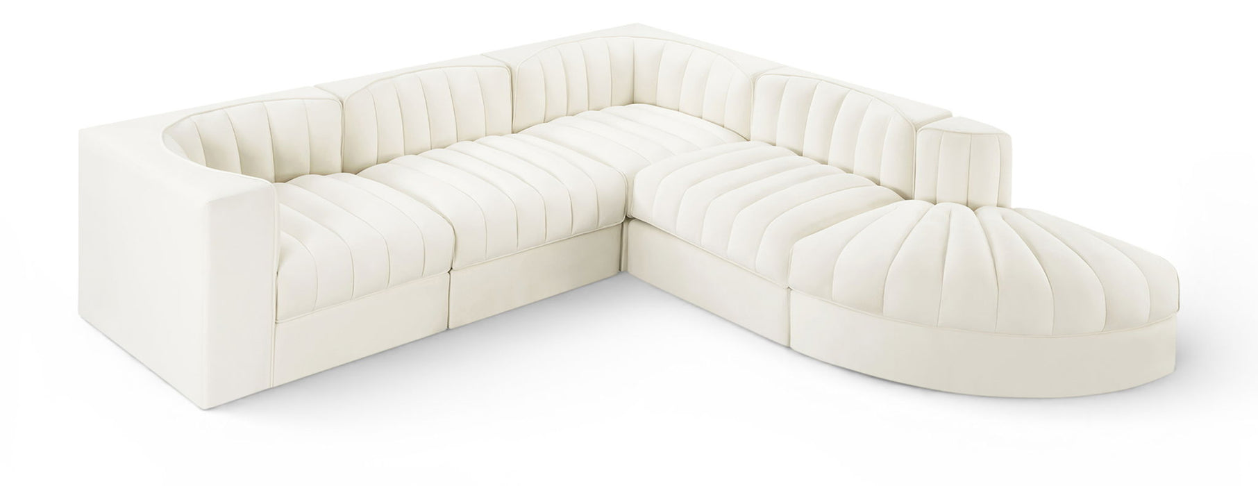 Rummi - Velvet Performance Fabric Upholstered 5 Piece Modular Sectional - Simple Home Plus