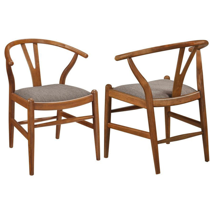 Dinah - Wood Wishbone Dining Side Chair (Set of 2) - Walnut - Simple Home Plus