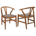 Dinah - Wood Wishbone Dining Side Chair (Set of 2) - Walnut - Simple Home Plus