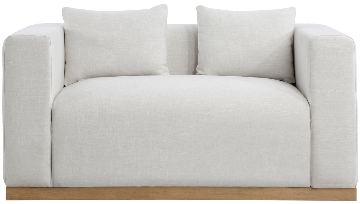 Alfie - Linen Textured Fabic Loveseat - Simple Home Plus
