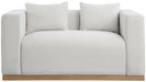 Alfie - Linen Textured Fabic Loveseat - Simple Home Plus