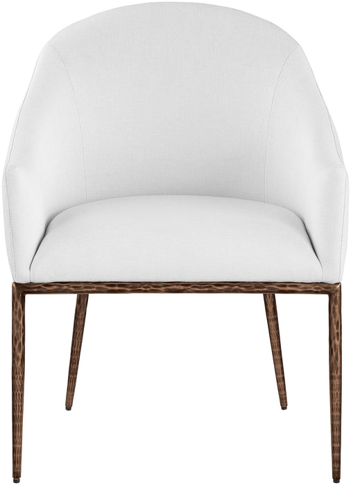 Ferro - Upholstered Dining Arm Chair With Brushed Bronze Legs - Simple Home Plus