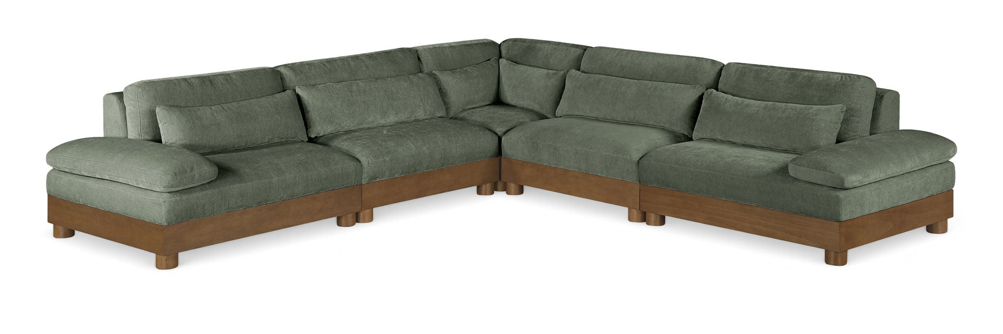 Turin - Chenille Fabric Upholstered Modular Sectional - Green - Simple Home Plus