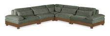 Turin - Chenille Fabric Upholstered Modular Sectional - Green - Simple Home Plus