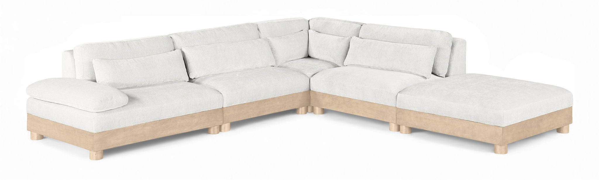 Turin - Chenille Fabric Upholstered Modular Sectional - White - Simple Home Plus