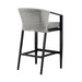 Palma - Outdoor Patio Counter Height Bar Stool In Aluminum And Wicker With Gray Cushions - Simple Home Plus