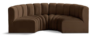 Arc - Velvet 4 Piece U-Shaped Modular Sofa - Simple Home Plus