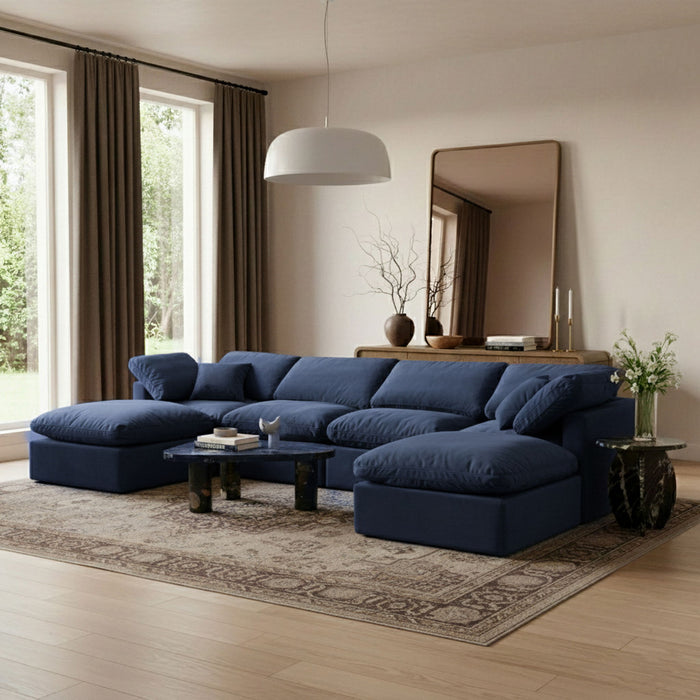 Indulge - Velvet 6 Piece Modular Double Chaise Sectional - Simple Home Plus