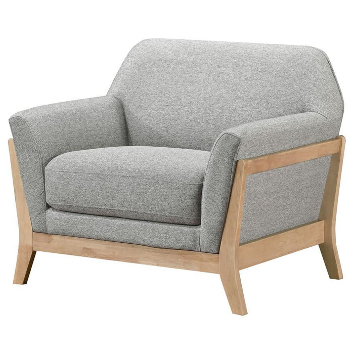 Vaughn - Fabric Upholstered Flared Arm Accent Chair - Gray - Simple Home Plus