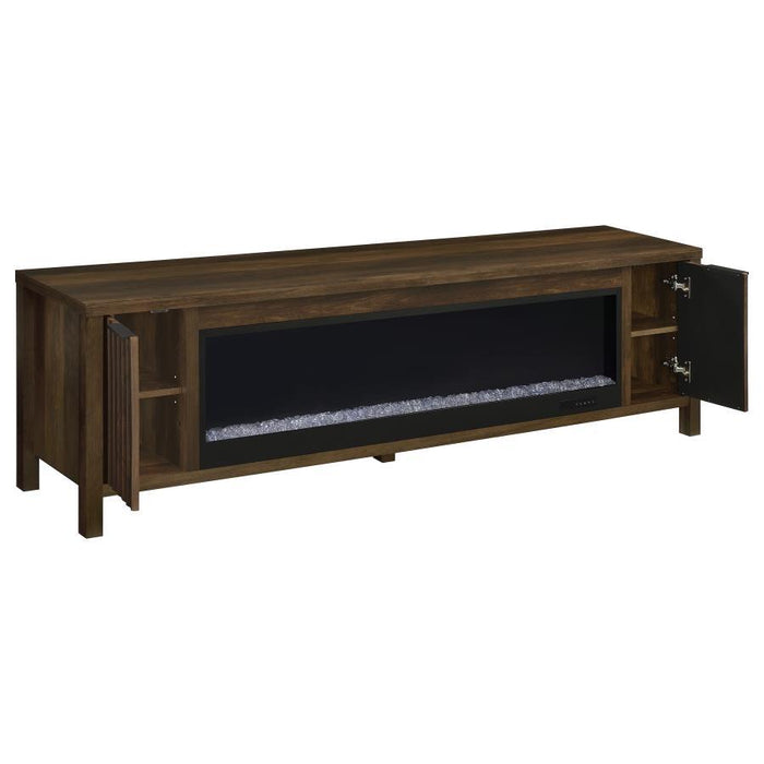 Carey - 79" TV Stand Fireplace Media Console - Dark Pine - Simple Home Plus
