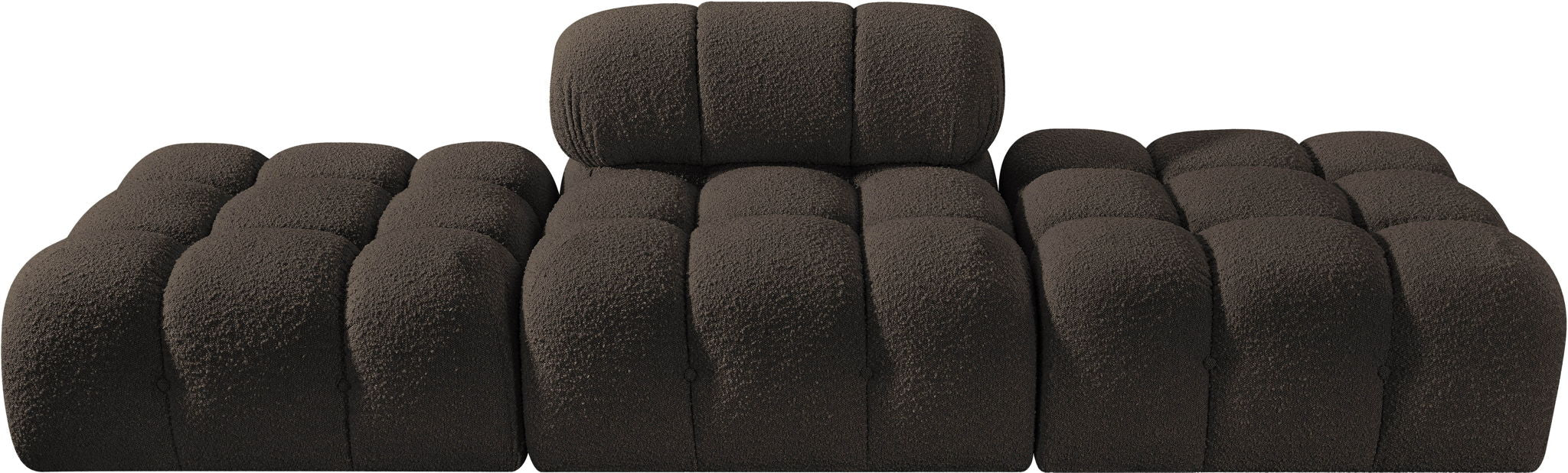 Ames - 3 Piece Boucle Upholstered Modular Sofa With 2 Backless Seats - Simple Home Plus