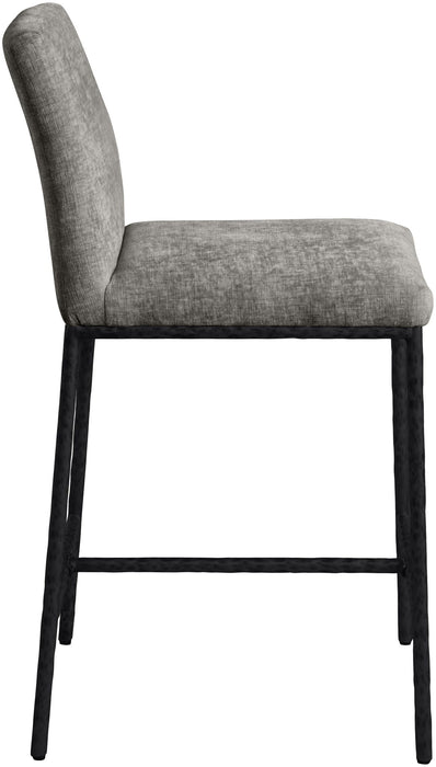 Reeves - Chenille Fabric Upholstered Counter Stool (Set of 2) - Black Base - Simple Home Plus