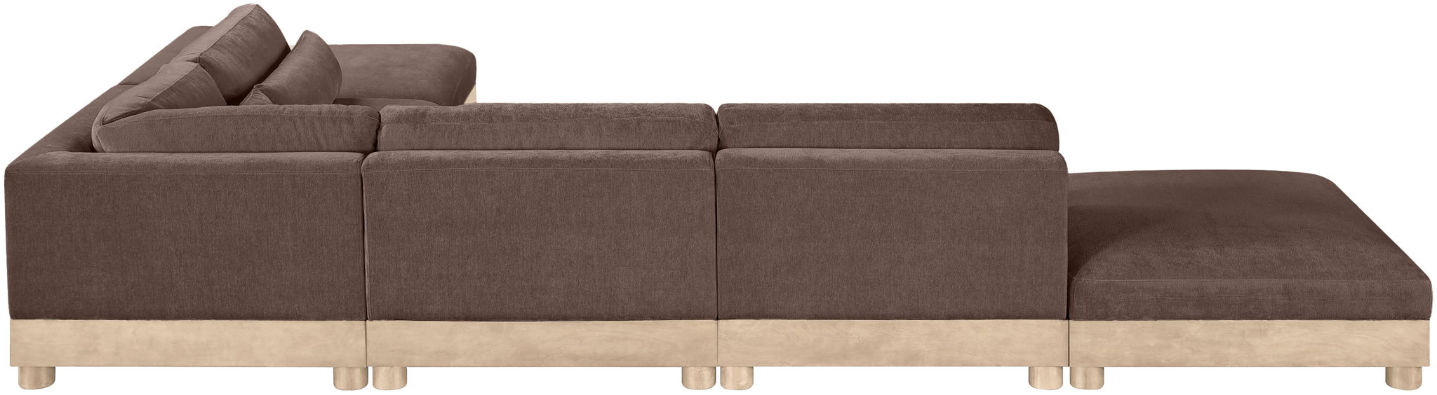 Turin - Chenille Fabric Upholstered Modular Sectional - Brown - Simple Home Plus