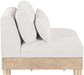 Turin - Chenille Fabric Upholstered Modular Armless Chair - Natural Base - Simple Home Plus
