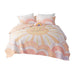 Dawn - Sunshine Printed Reversible Coverlet Set - Yellow / Coral - Simple Home Plus