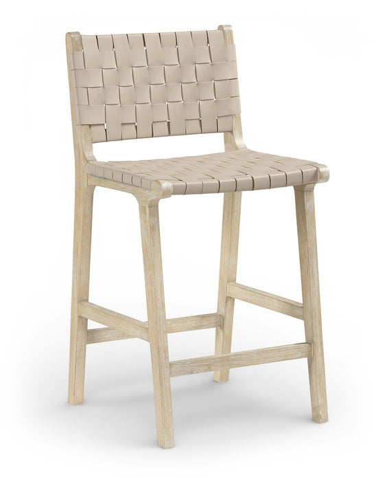 Entwine - Vegan Leather Upholstered Counter Stool - Painted Natural - Simple Home Plus