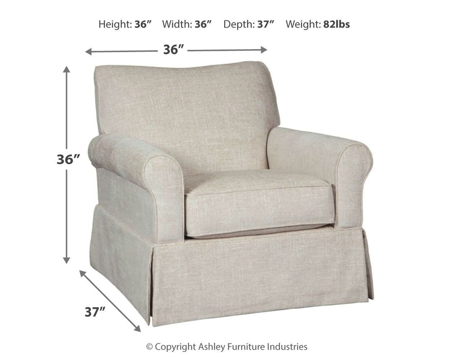Searcy - Quartz - Swivel Glider Accent Chair - Simple Home Plus